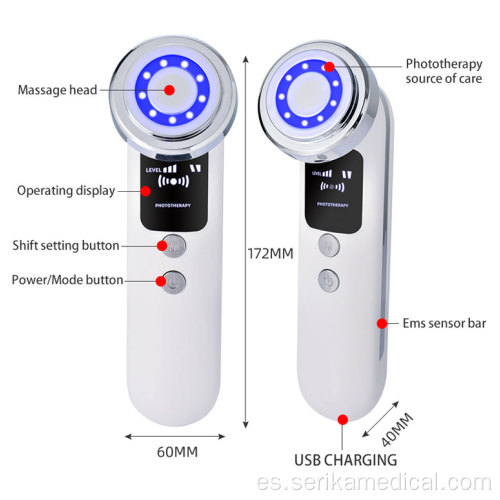 EMS + RF + Máquina de eliminación de arrugas de cuidado de la piel LED